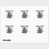 Grappige Gorilla Veiligheidstips Infographic Illus Ronde Sticker (Vel)