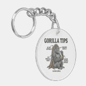 Grappige Gorilla Veiligheidstips Infographic Illus Sleutelhanger (Voorkant Links)
