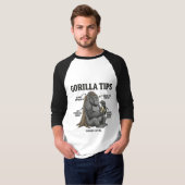 Grappige Gorilla Veiligheidstips Infographic Illus T-shirt (Voorkant volledig)