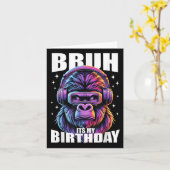 Grappige Gorilla Verjaardag Jongens Volwassen Kind Kaart (Gele Bloem)