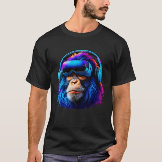 Grappige Gorilla VR Spelen Label Gorilla Monke Gor T-shirt (Voorkant)