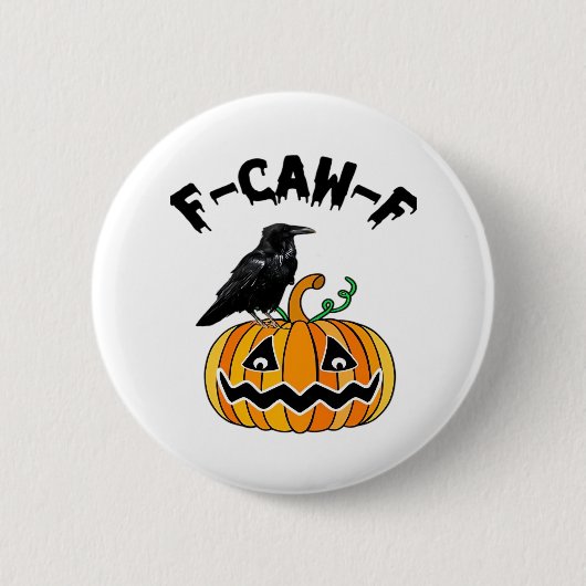 Grappige Gotische Kraai Humor F-Caw-F Essential Ronde Button 5,7 Cm (Voorkant)
