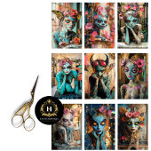 Grappige gotische Parijs Gargoyle Decoupage Tissuepapier