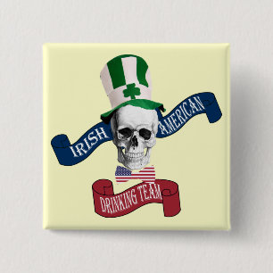 Grappige gotische schedel Ierse St. Patrick's Day Vierkante Button 5,1 Cm