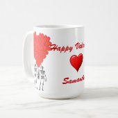 Grappige gotische skeletten & liefde hart Valentij Mok (Voorkant links)