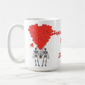 Grappige gotische skeletten & liefde hart Valentij Mok (Links)