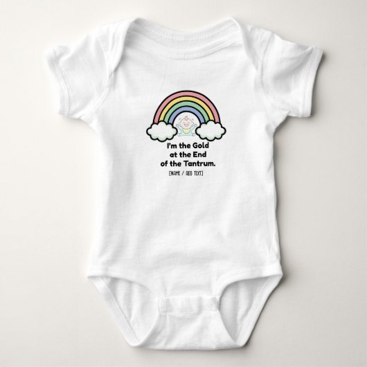 Grappige "Goud aan het einde van de driftbui" Rege Romper (Voorkant)