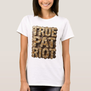 Grappige Goud ECHTE PATRIOT Statement Ontwerp T-shirt