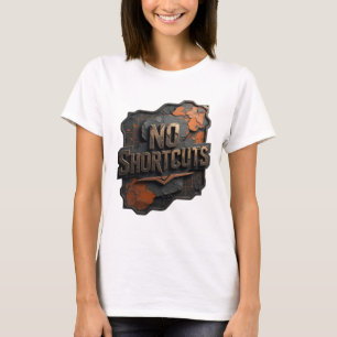 Grappige Goud GEEN SNEKKEWEGEN 3D Tekst Kunst T-shirt