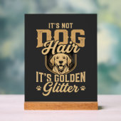 Grappige Goud Retriever Hond Haar Glitter Acryl Bord (Neutraal)