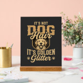 Grappige Goud Retriever Hond Haar Glitter Acryl Bord (Huwelijk)