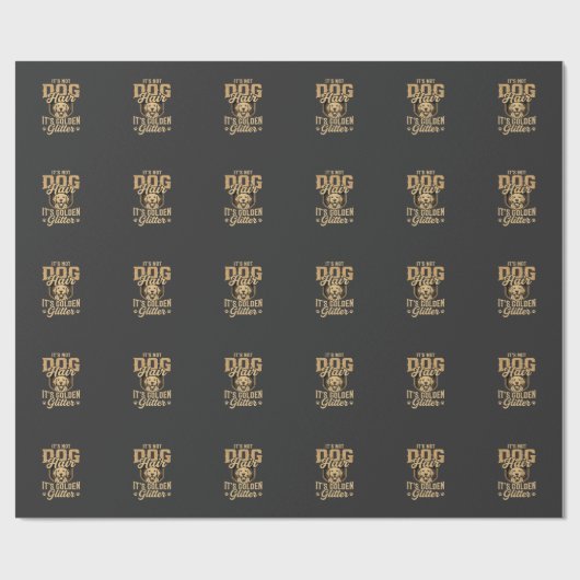 Grappige Goud Retriever Hond Haar Glitter Cadeaupapier (Vlak)
