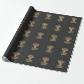 Grappige Goud Retriever Hond Haar Glitter Cadeaupapier (Uitgerold)