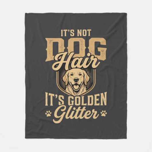 Grappige Goud Retriever Hond Haar Glitter Fleece Deken (Voorkant)