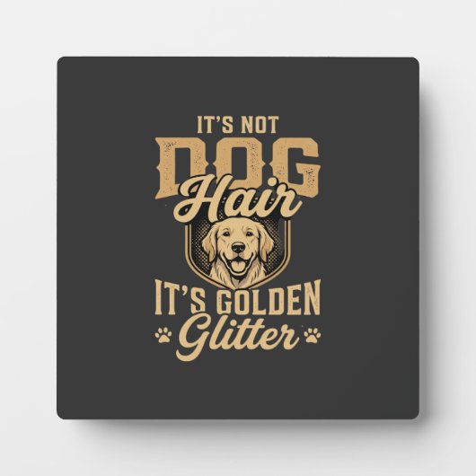 Grappige Goud Retriever Hond Haar Glitter Fotoplaat (Voorkant)