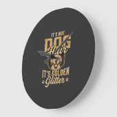 Grappige Goud Retriever Hond Haar Glitter Grote Klok (Hoek)