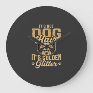 Grappige Goud Retriever Hond Haar Glitter Grote Klok
