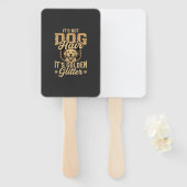 Grappige Goud Retriever Hond Haar Glitter Handwaaier (Voorkant en achterkant)