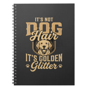 Grappige Goud Retriever Hond Haar Glitter Notitieboek