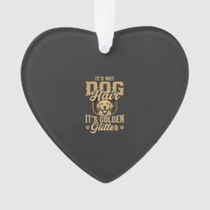 Grappige Goud Retriever Hond Haar Glitter Ornament