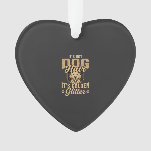 Grappige Goud Retriever Hond Haar Glitter Ornament (voorkant)