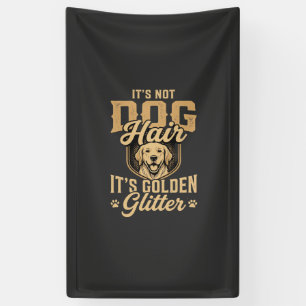 Grappige Goud Retriever Hond Haar Glitter Spandoek