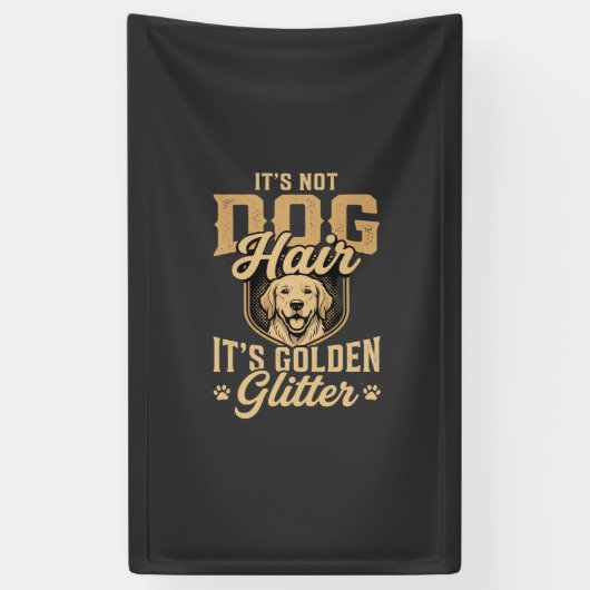 Grappige Goud Retriever Hond Haar Glitter Spandoek (Verticaal)