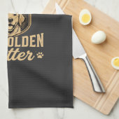 Grappige Goud Retriever Hond Haar Glitter Theedoek (Quarter Fold)