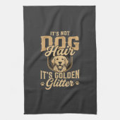 Grappige Goud Retriever Hond Haar Glitter Theedoek (Verticaal)