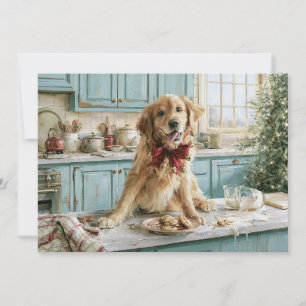 Grappige Goud Retriever Hond Kerst Koekjes Feestdagenkaart