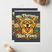 Grappige Goud Retriever Hond Notitiekaartje (Voorkant / Achterkant in situ)