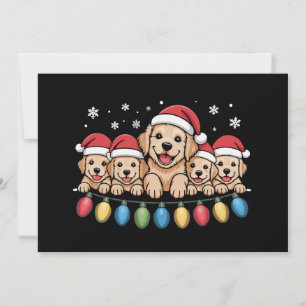 Grappige Goud Retriever Kerst Puppy Hond  Feestdagenkaart