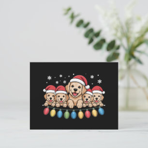 Grappige Goud Retriever Kerst Puppy Hond Feestdagenkaart