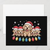 Grappige Goud Retriever Kerst Puppy Hond Kaart (Voorkant / Achterkant)