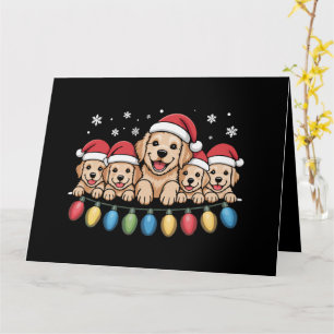 Grappige Goud Retriever Kerst Puppy Hond Kaart