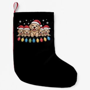 Grappige Goud Retriever Kerst Puppy Hond Kleine Kerstsok