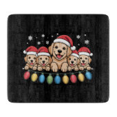 Grappige Goud Retriever Kerst Puppy Hond  Snijplank (Voorkant)