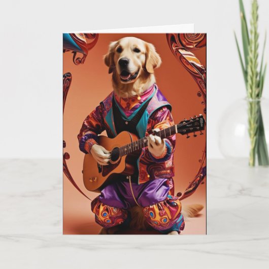 Grappige Goud Retriever Rockster Kaart (Voorkant)