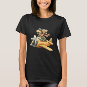 Grappige Goud Retriever Vliegende Gele Vliegtuig P T-shirt