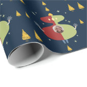 Grappige Gouden Boom Kerstmis Aangepaste Foto Vaka Cadeaupapier (Rol Hoek)