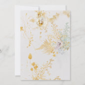 Grappige gouden botanische krans repetitie diner kaart (Achterkant)