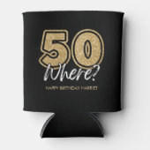 Grappige gouden glitter 50 Waar zwart 50e verjaard Blikjeskoeler (Voorkant)