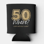 Grappige gouden glitter 50 Waar zwart 50e verjaard Blikjeskoeler (Achterkant)