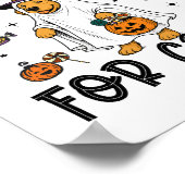 Grappige Gouden Hond Halloween Ghost Spooky Poster (Hoek)