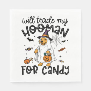 Grappige Gouden Hond Halloween Ghost Spooky Servet