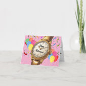 Grappige gouden horloge viert pensioen kaart (Voorkant)