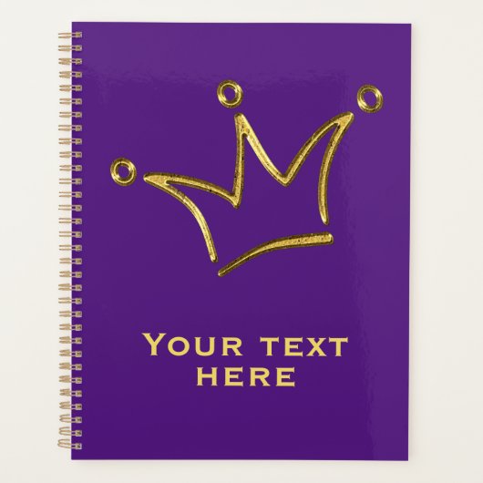 Grappige Gouden Kroon - luxe koninklijk 1 Planner (Voorkant)