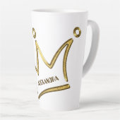Grappige Gouden Kroon - luxe royal 1 Latte Mok (Rechterhoek)