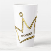 Grappige Gouden Kroon - luxe royal 1 Latte Mok (Voorkant)