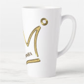 Grappige Gouden Kroon - luxe royal 1 Latte Mok (Rechts)